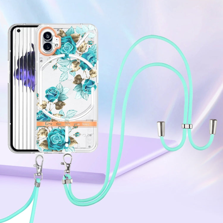 For Nothing Phone 1 Flowers Series TPU Phone Case with Lanyard