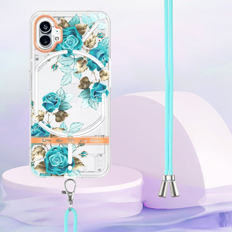 For Nothing Phone 1 Flowers Series TPU Phone Case with Lanyard