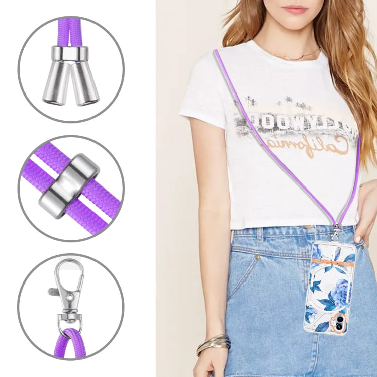 For Nothing Phone 1 Flowers Series TPU Phone Case with Lanyard