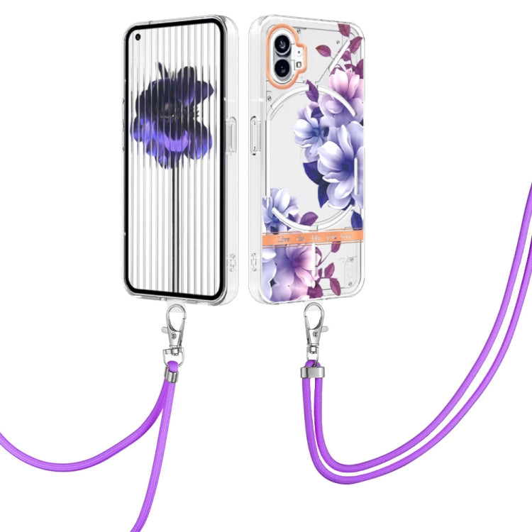 For Nothing Phone 1 Flowers Series TPU Phone Case with Lanyard