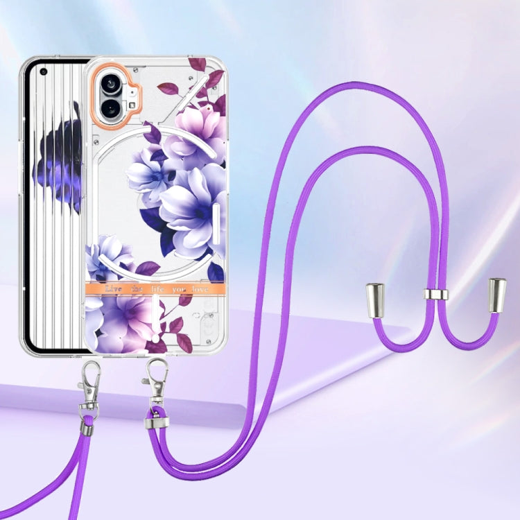 For Nothing Phone 1 Flowers Series TPU Phone Case with Lanyard