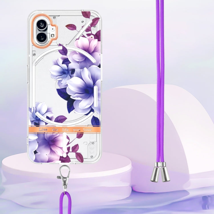 For Nothing Phone 1 Flowers Series TPU Phone Case with Lanyard