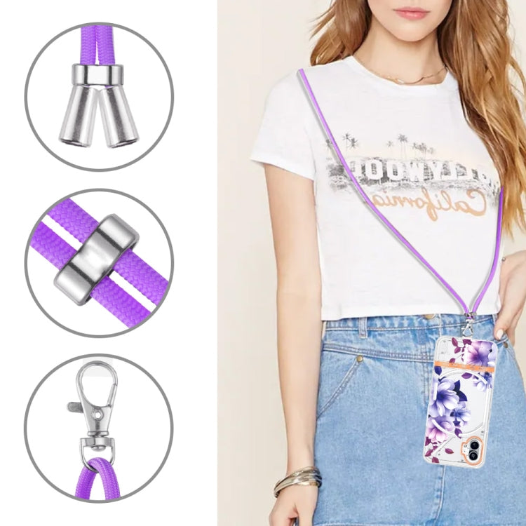 For Nothing Phone 1 Flowers Series TPU Phone Case with Lanyard