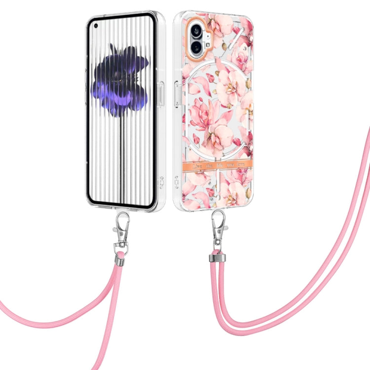 For Nothing Phone 1 Flowers Series TPU Phone Case with Lanyard