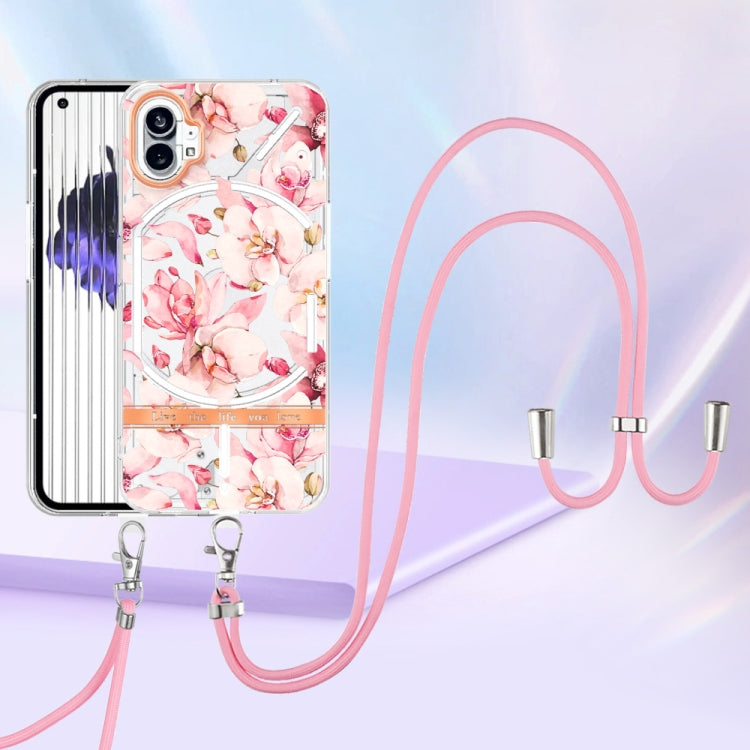 For Nothing Phone 1 Flowers Series TPU Phone Case with Lanyard