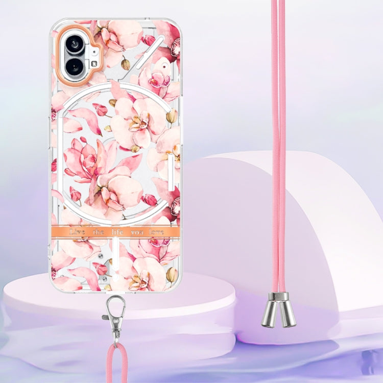 For Nothing Phone 1 Flowers Series TPU Phone Case with Lanyard