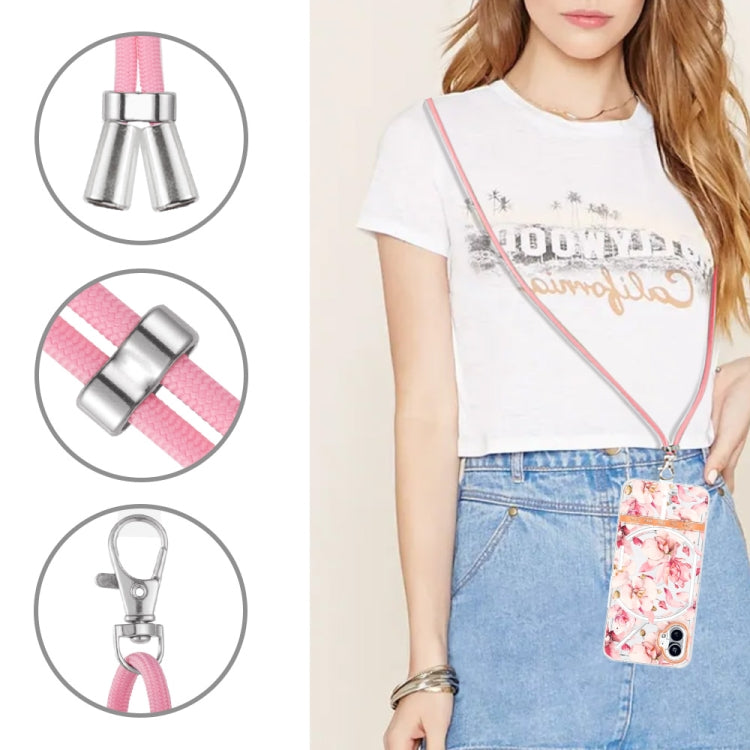 For Nothing Phone 1 Flowers Series TPU Phone Case with Lanyard