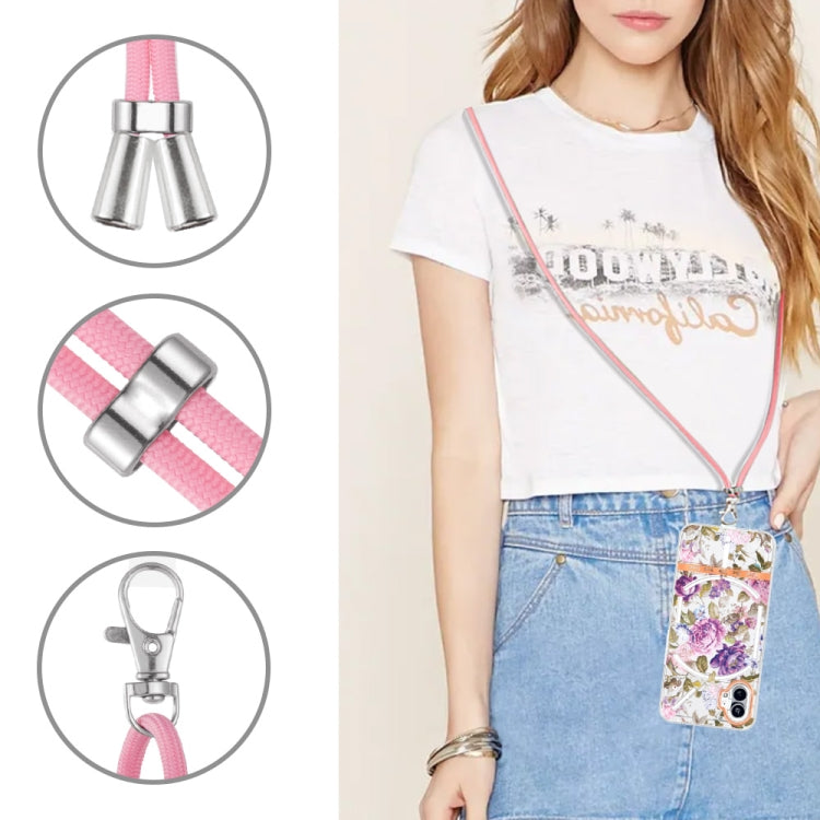 For Nothing Phone 1 Flowers Series TPU Phone Case with Lanyard