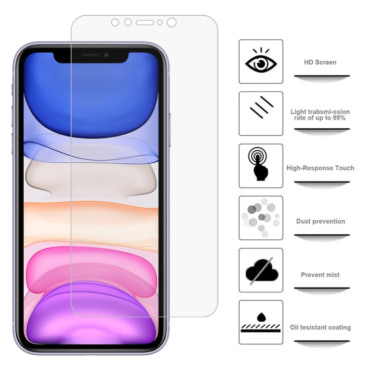 For iPhone 11 / XR 2 PCS 3D Curved Full Cover Soft PET Film Screen Protector
