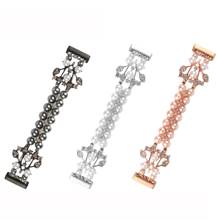 For Fitbit Versa 4 / Sense 2 Pearl Bracelet Watch Band(Pink)