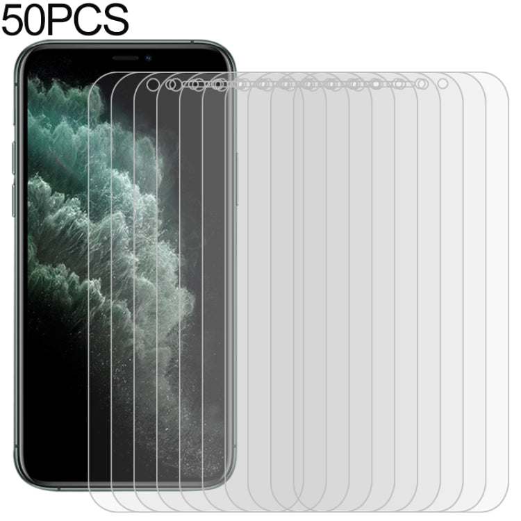 For iPhone 11 Pro / X / XS 50 PCS 3D Curved Full Cover Soft PET Film Screen Protector
