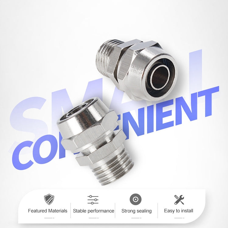 PC8-04 LAIZE 10pcs Nickel Plated Copper Pneumatic Quick Fitting Connector