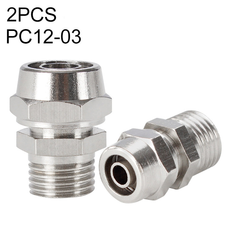 PC12-03 LAIZE 10pcs Nickel Plated Copper Pneumatic Quick Fitting Connector