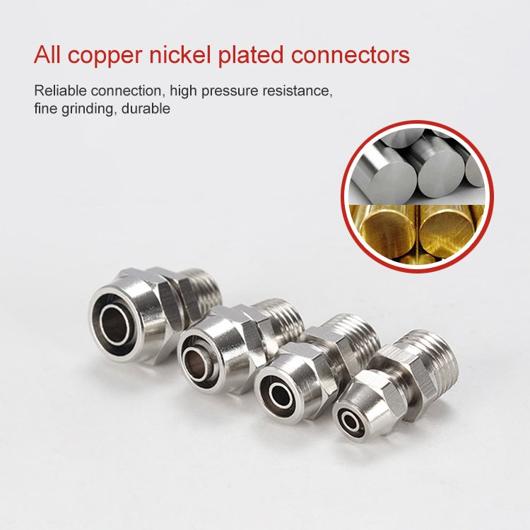 PC12-03 LAIZE 10pcs Nickel Plated Copper Pneumatic Quick Fitting Connector