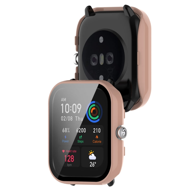 For Amazfit GTS4 Mini PC + Tempered Glass Integrated Protective Watch Case