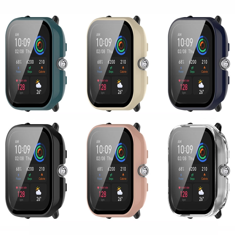For Amazfit GTS4 Mini PC + Tempered Glass Integrated Protective Watch Case