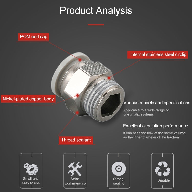 PC10-02 LAIZE 10pcs PC Straight Pneumatic Quick Fitting Connector