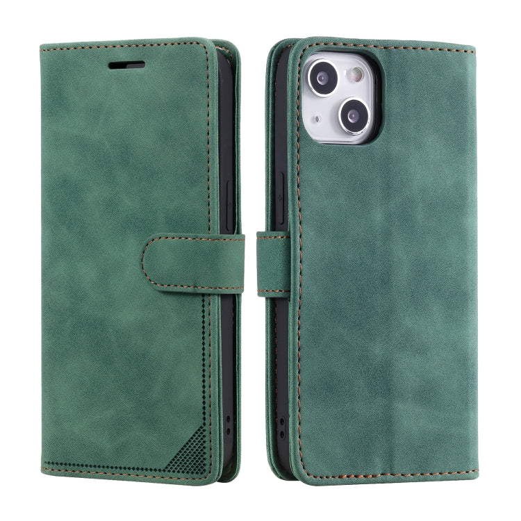 For iPhone 14 Skin Feel Anti-theft Brush Horizontal Flip Leather Phone Case