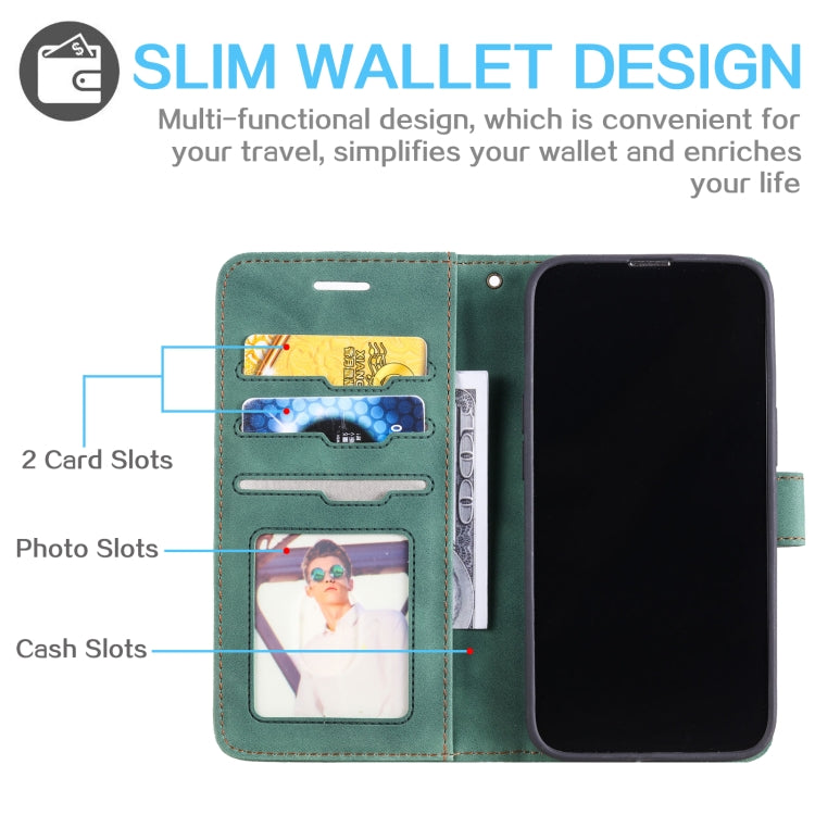 For iPhone 14 Skin Feel Anti-theft Brush Horizontal Flip Leather Phone Case