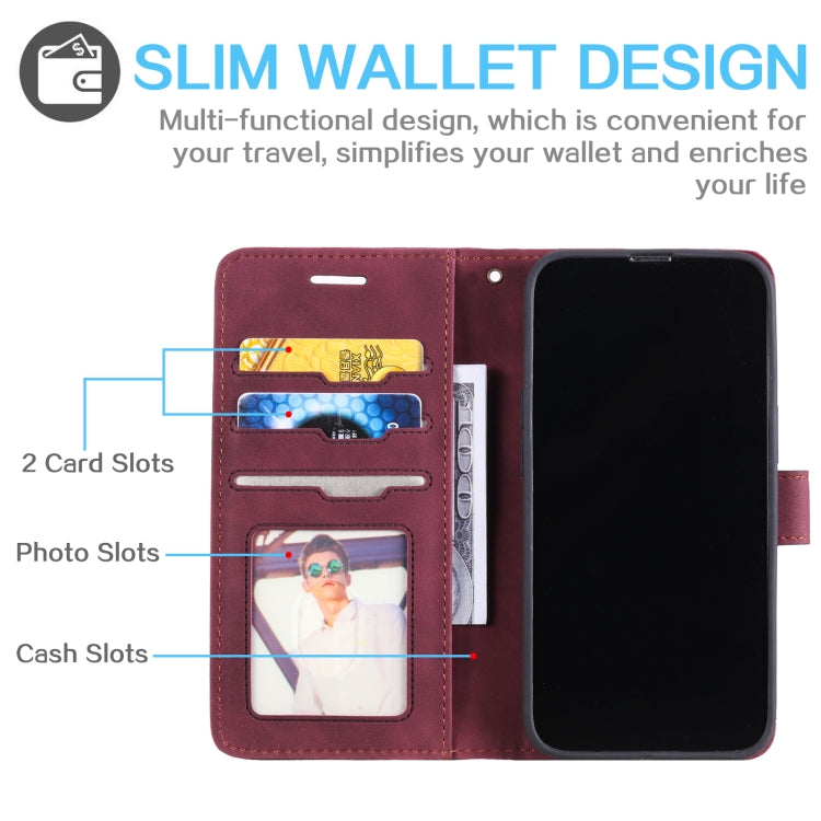 For iPhone 14 Skin Feel Anti-theft Brush Horizontal Flip Leather Phone Case
