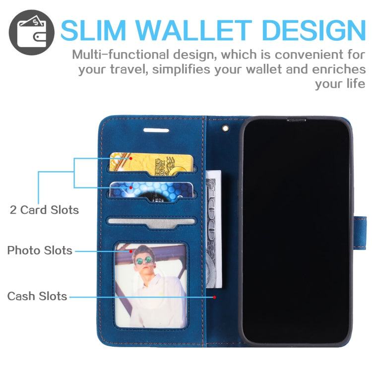 For iPhone 14 Skin Feel Anti-theft Brush Horizontal Flip Leather Phone Case