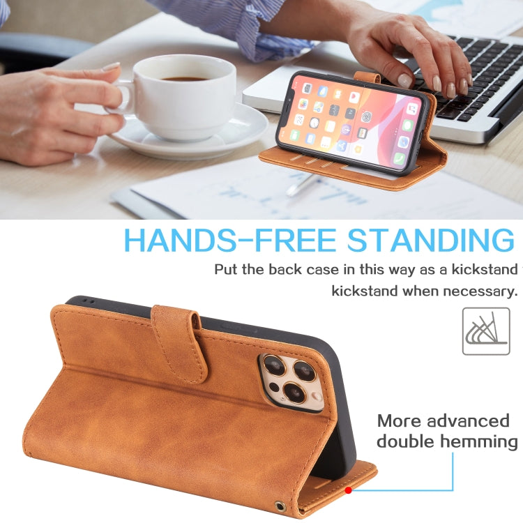 For iPhone 14 Pro Skin Feel Anti-theft Brush Horizontal Flip Leather Phone Case