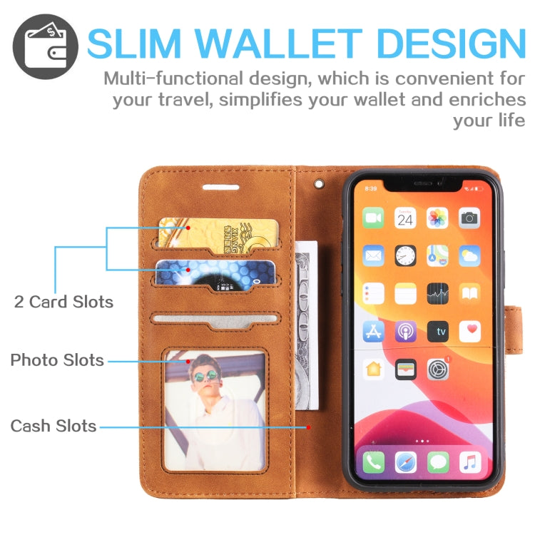For iPhone 14 Pro Skin Feel Anti-theft Brush Horizontal Flip Leather Phone Case