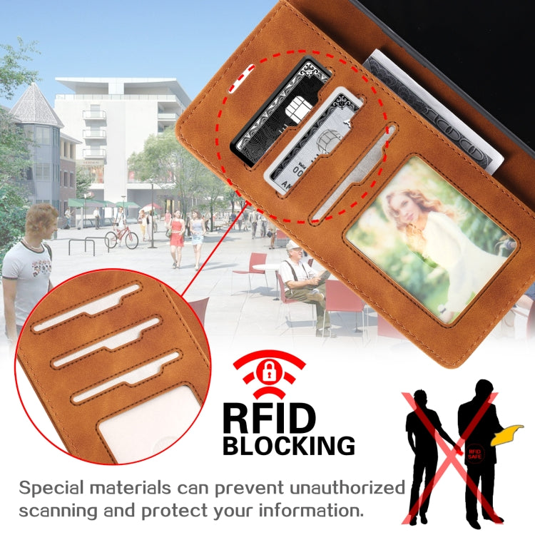 For iPhone 14 Pro Skin Feel Anti-theft Brush Horizontal Flip Leather Phone Case