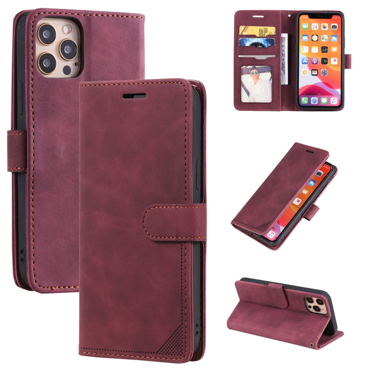 For iPhone 14 Pro Skin Feel Anti-theft Brush Horizontal Flip Leather Phone Case