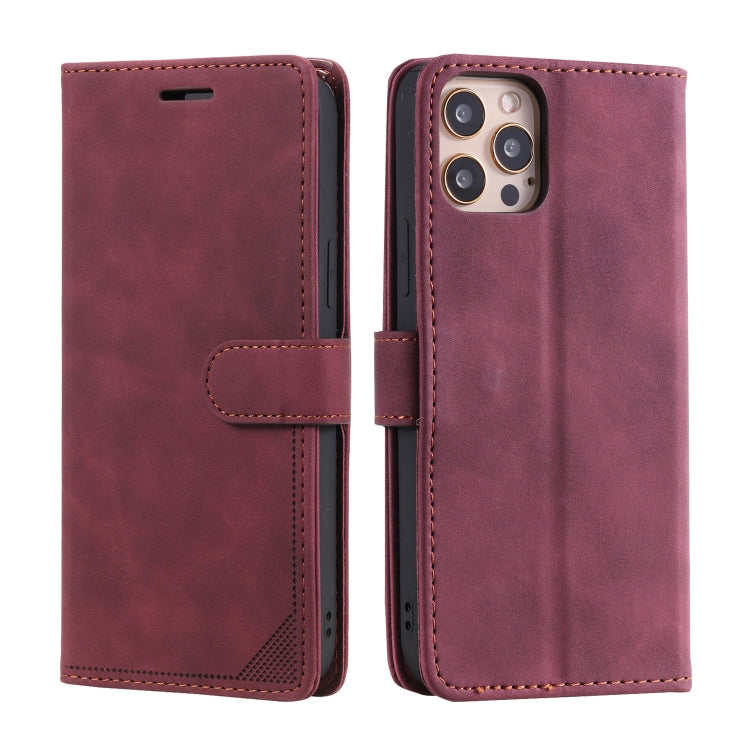 For iPhone 14 Pro Skin Feel Anti-theft Brush Horizontal Flip Leather Phone Case