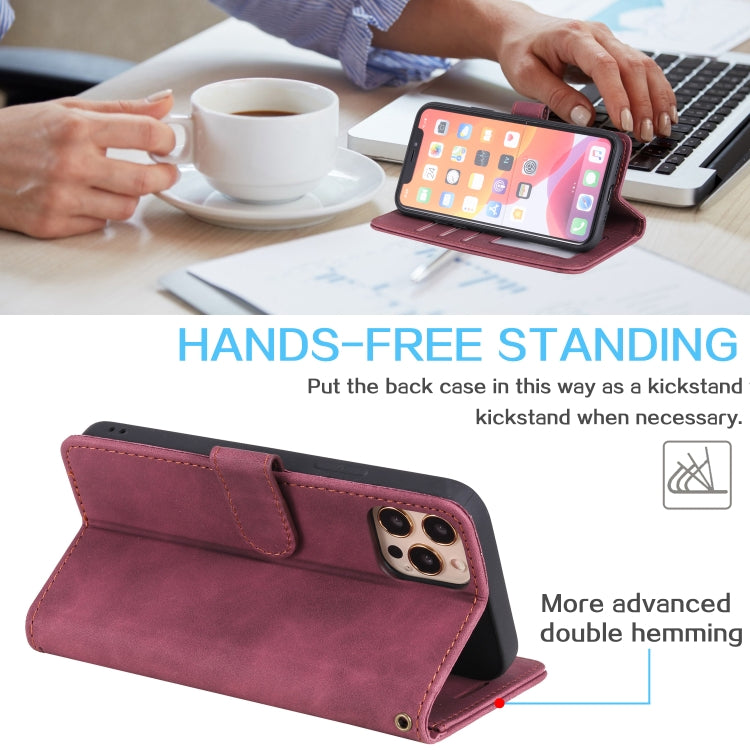 For iPhone 14 Pro Skin Feel Anti-theft Brush Horizontal Flip Leather Phone Case