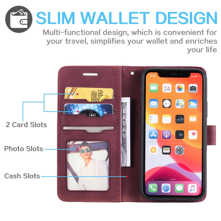 For iPhone 14 Pro Skin Feel Anti-theft Brush Horizontal Flip Leather Phone Case