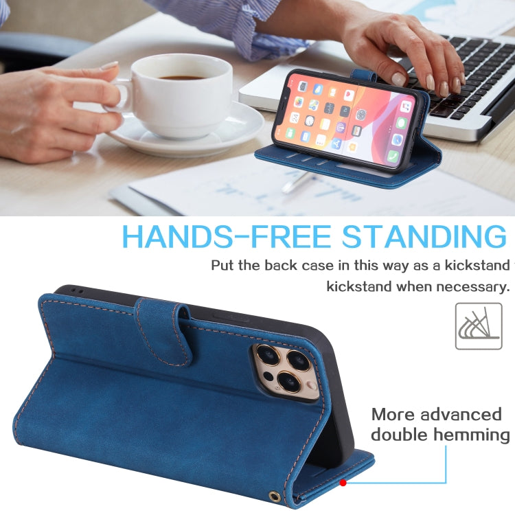 For iPhone 14 Pro Skin Feel Anti-theft Brush Horizontal Flip Leather Phone Case