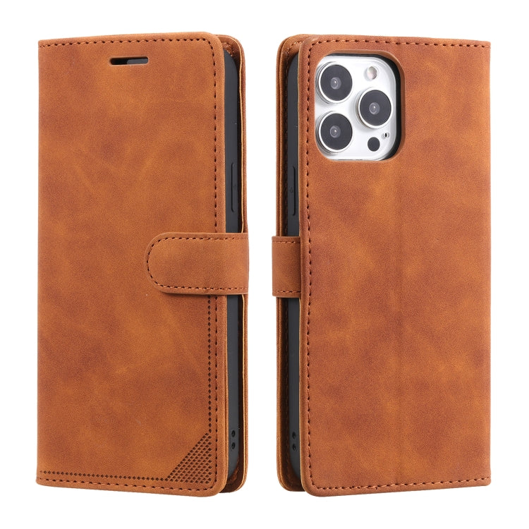 For iPhone 14 Pro Max Skin Feel Anti-theft Brush Horizontal Flip Leather Phone Case