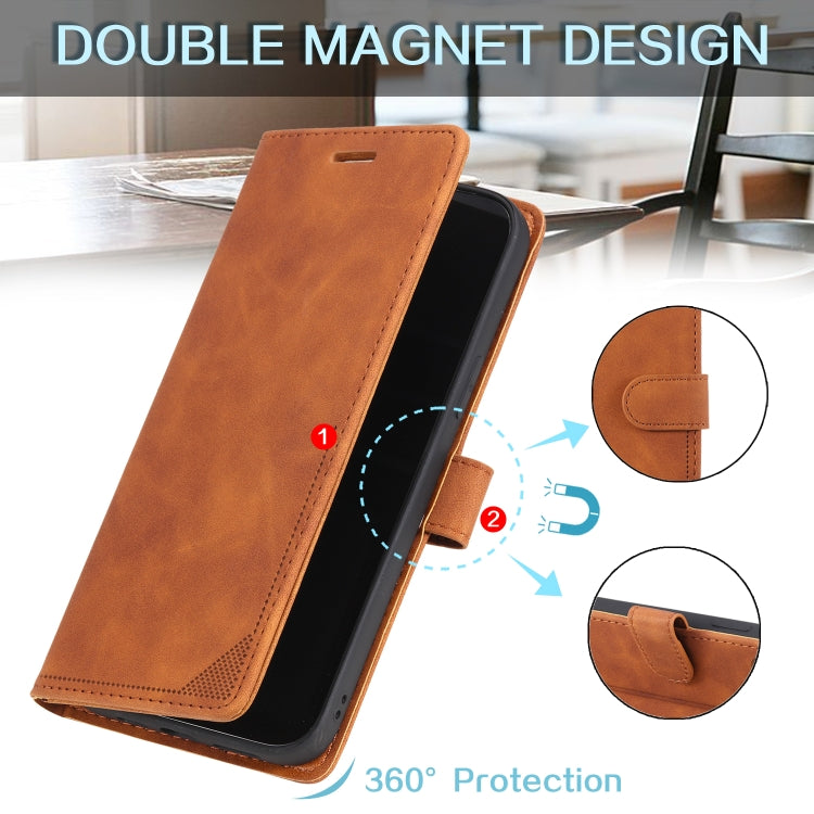 For iPhone 14 Pro Max Skin Feel Anti-theft Brush Horizontal Flip Leather Phone Case