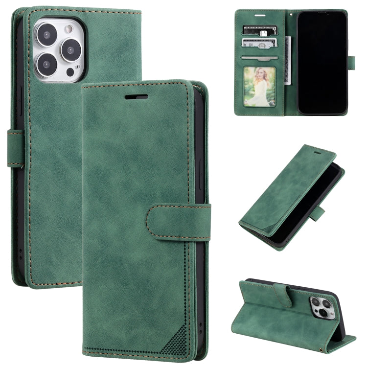 For iPhone 14 Pro Max Skin Feel Anti-theft Brush Horizontal Flip Leather Phone Case