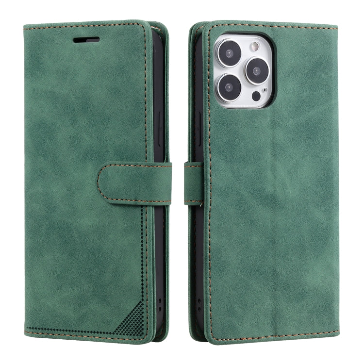 For iPhone 14 Pro Max Skin Feel Anti-theft Brush Horizontal Flip Leather Phone Case