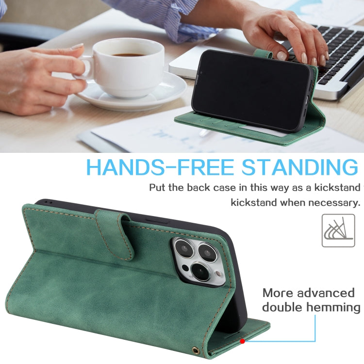 For iPhone 14 Pro Max Skin Feel Anti-theft Brush Horizontal Flip Leather Phone Case