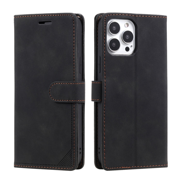 For iPhone 14 Pro Max Skin Feel Anti-theft Brush Horizontal Flip Leather Phone Case