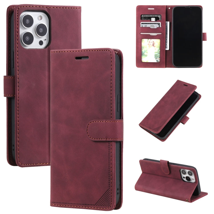 For iPhone 14 Pro Max Skin Feel Anti-theft Brush Horizontal Flip Leather Phone Case