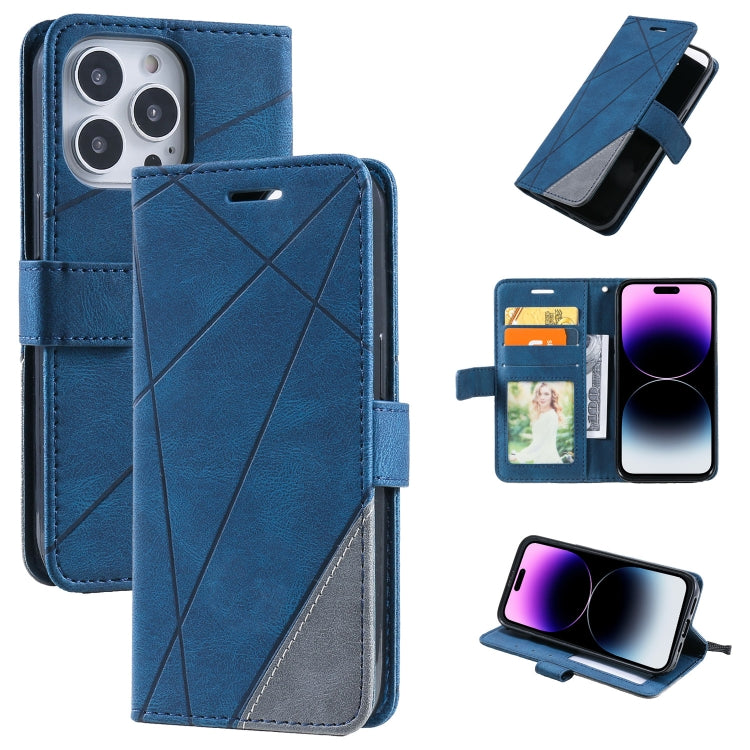 For iPhone 14 Pro Skin Feel Splicing Leather Phone Case