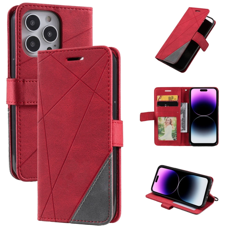 For iPhone 14 Pro Skin Feel Splicing Leather Phone Case