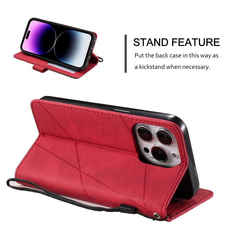 For iPhone 14 Pro Skin Feel Splicing Leather Phone Case