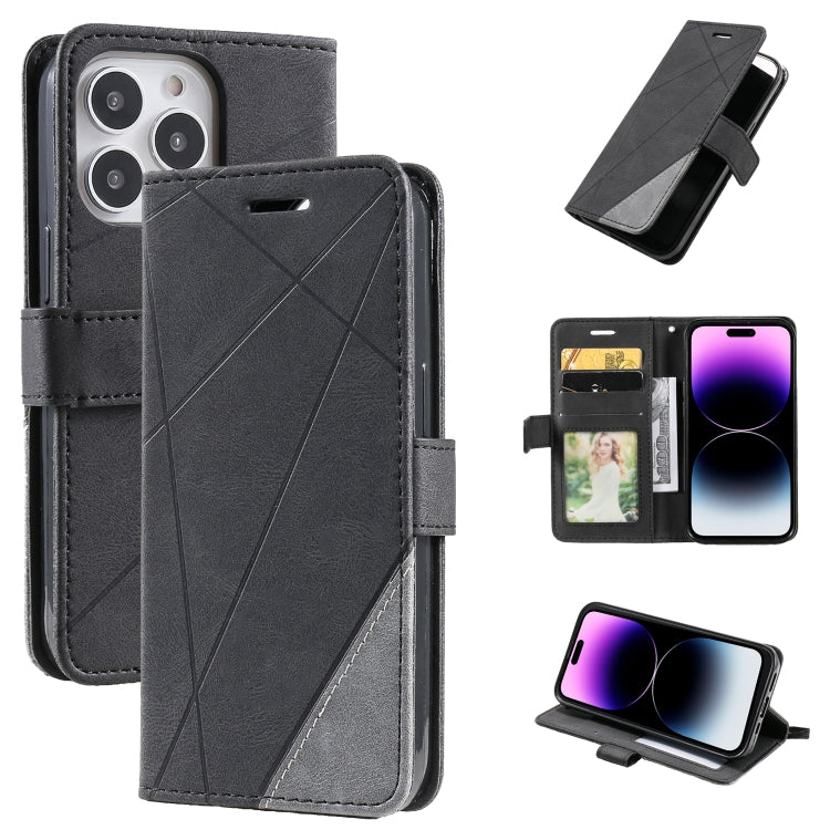 For iPhone 14 Pro Skin Feel Splicing Leather Phone Case