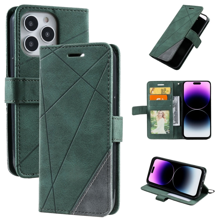 For iPhone 14 Pro Skin Feel Splicing Leather Phone Case