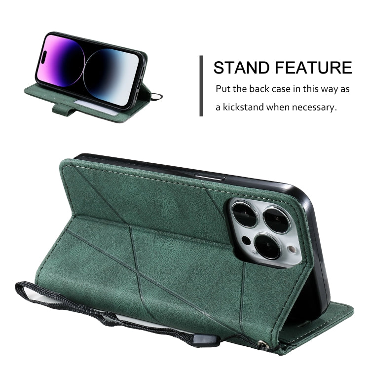 For iPhone 14 Pro Skin Feel Splicing Leather Phone Case