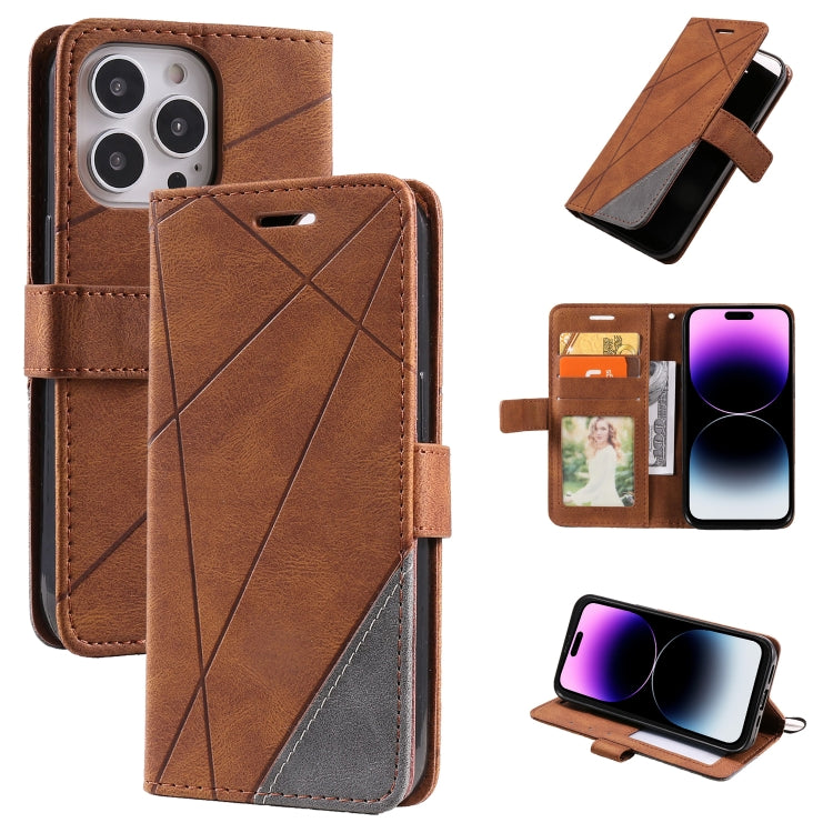 For iPhone 14 Pro Skin Feel Splicing Leather Phone Case