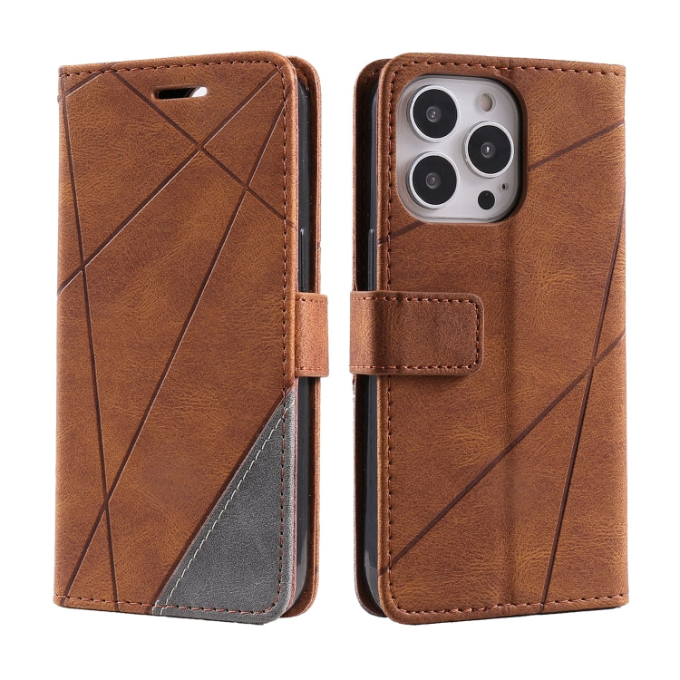 For iPhone 14 Pro Skin Feel Splicing Leather Phone Case