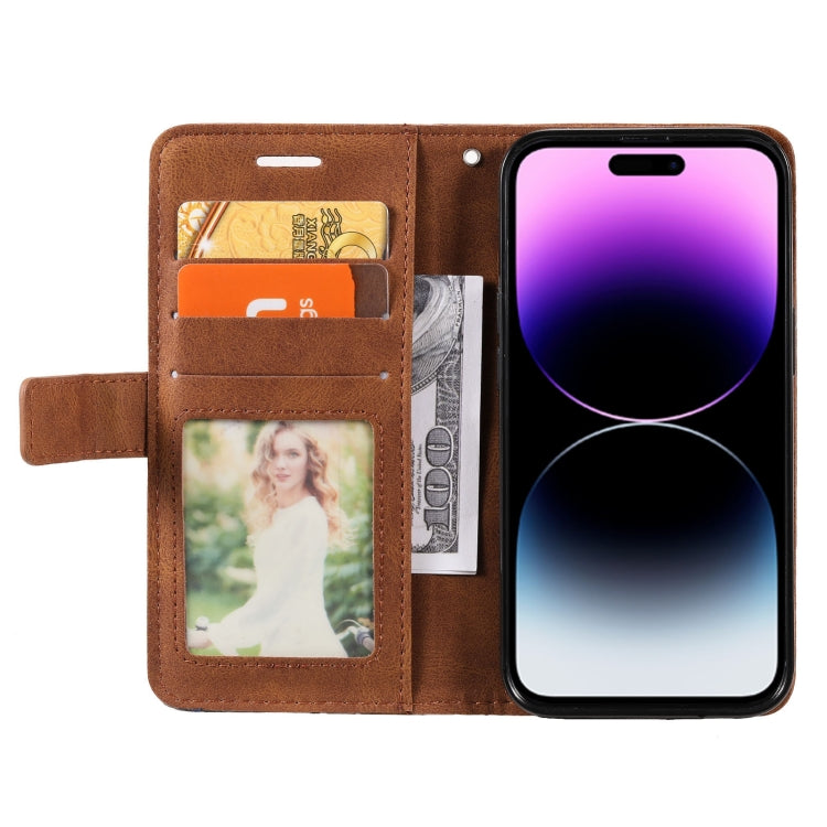 For iPhone 14 Pro Skin Feel Splicing Leather Phone Case