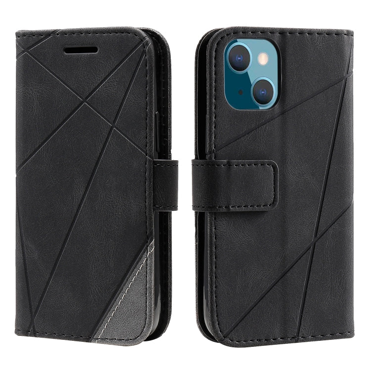 For iPhone 14 Skin Feel Splicing Leather Phone Case
